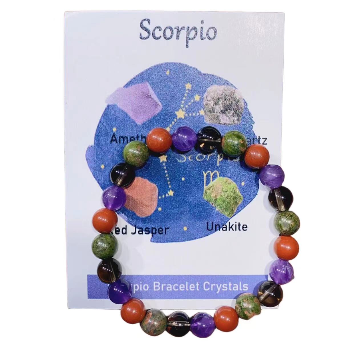 Twelve Zodiac Crystal Energy Bracelets-Scorpio