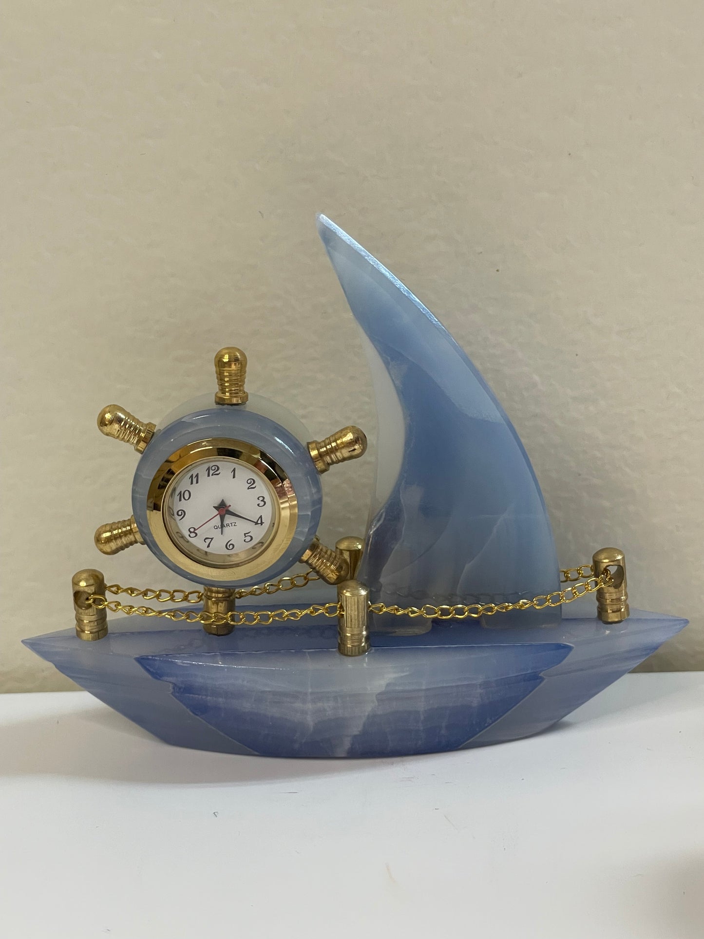 Natural Crystal Onyx Boat Home Decor
