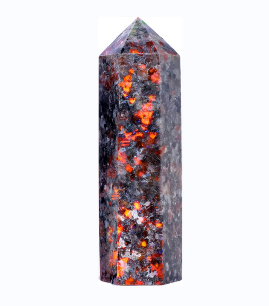 Natural Crystal Flame Yooperlite Stone Tower