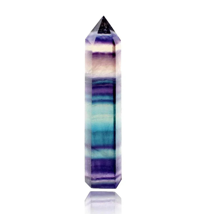 Natural Crystal Striped Fluorite Point