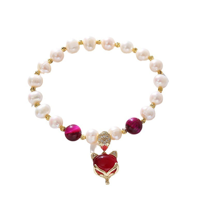 Natural Pearl And Crystal Bracelet