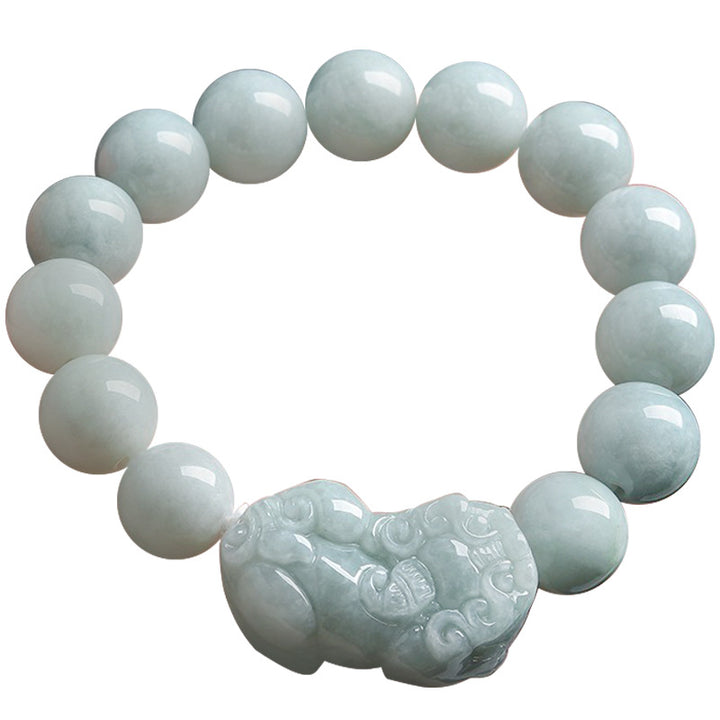 Fengshui Wealth Prosperity White Real Jade Bracelet