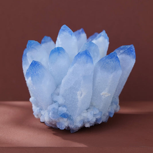 Blue Ghost Phantom Quartz Crystal Cluster