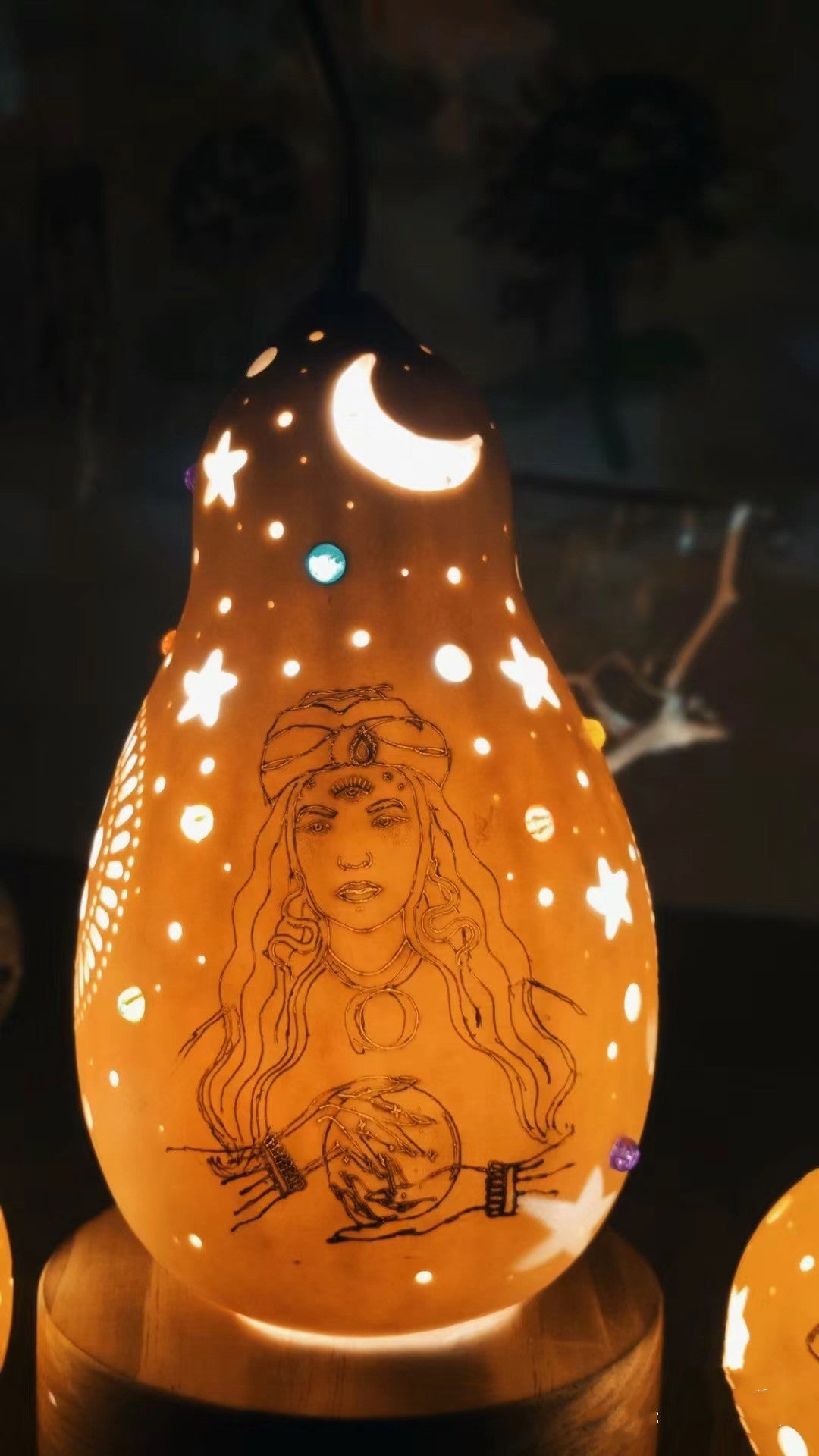 Organic Handcrafted Gourd Lamp