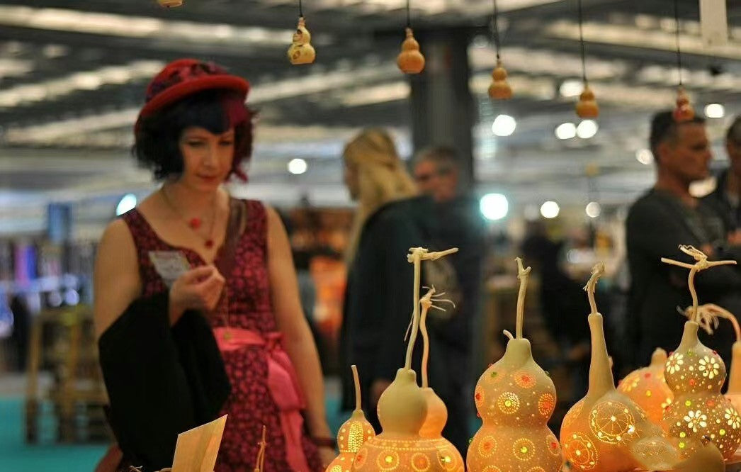 Organic Handcrafted Gourd Lamp