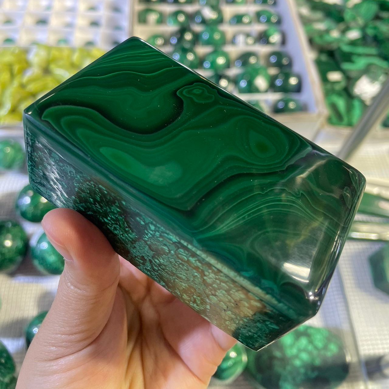 Malachite jewelry box