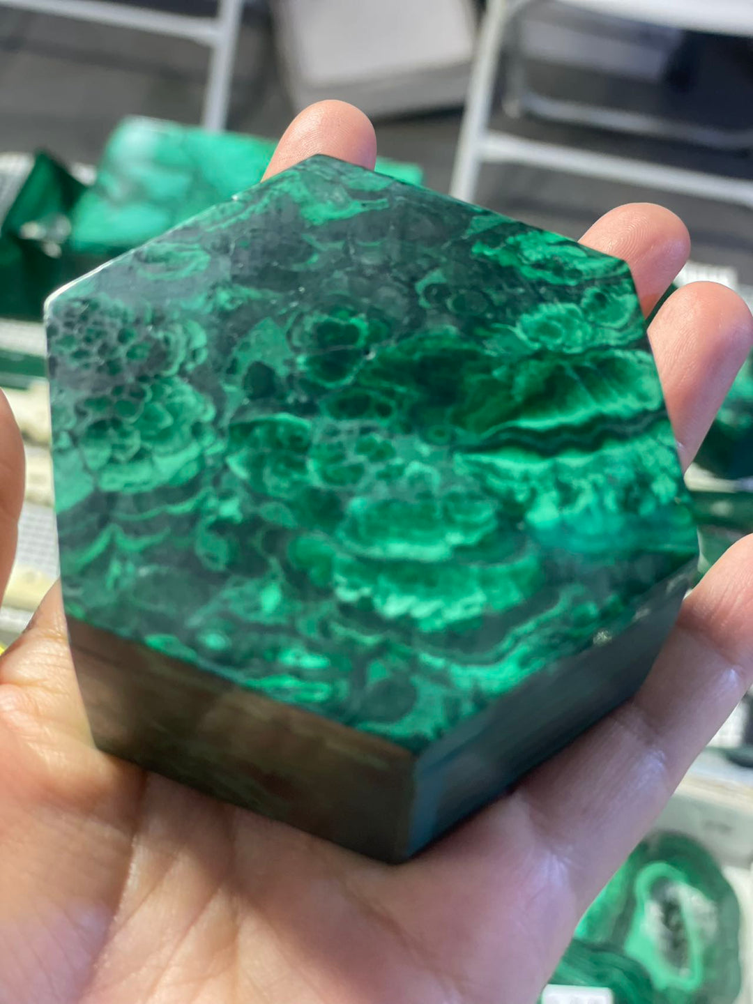 Genuine Malachite Jewelry Box