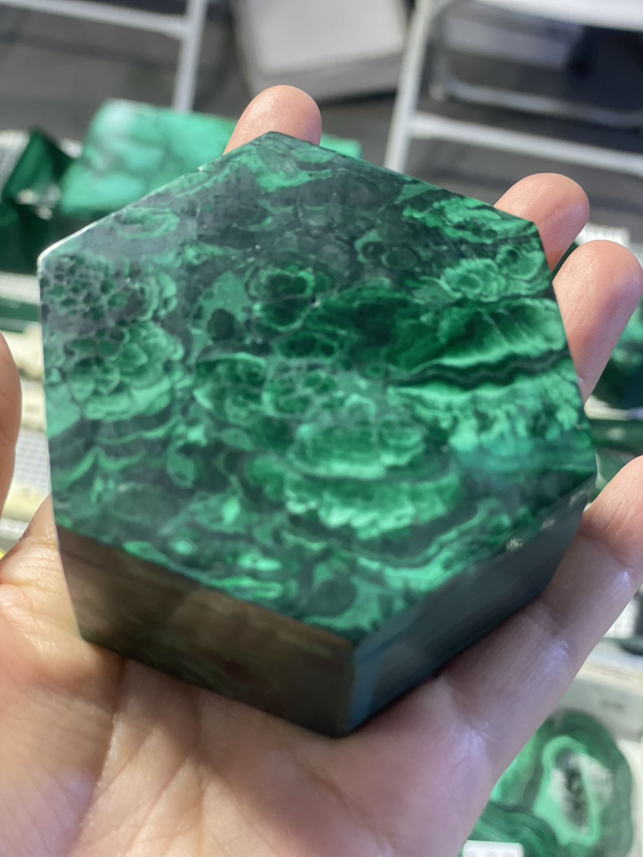 Genuine Malachite Jewelry Box