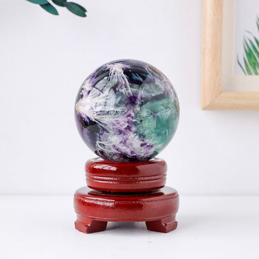 Feather Fluorite Sphere Ball