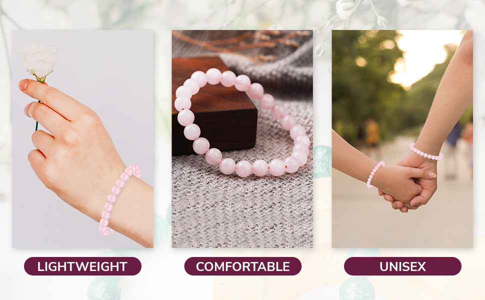 Handcrafted Natural Rose Quartz Bracelet