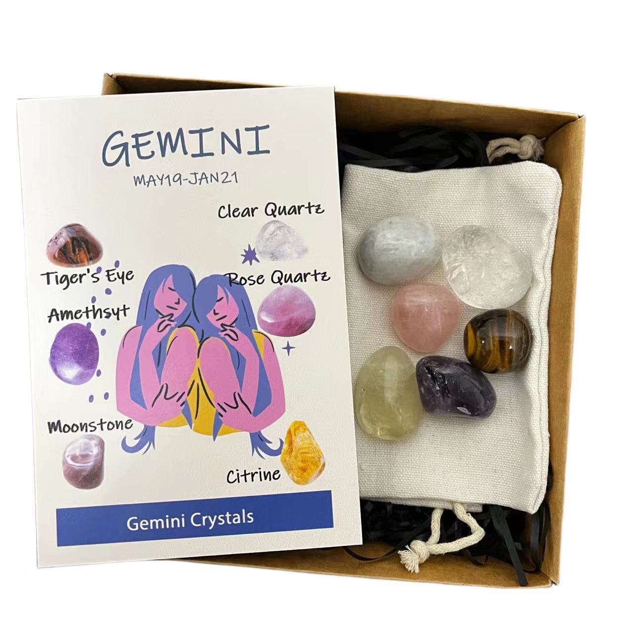 GEMINI Zodiac Crystal Healing Set