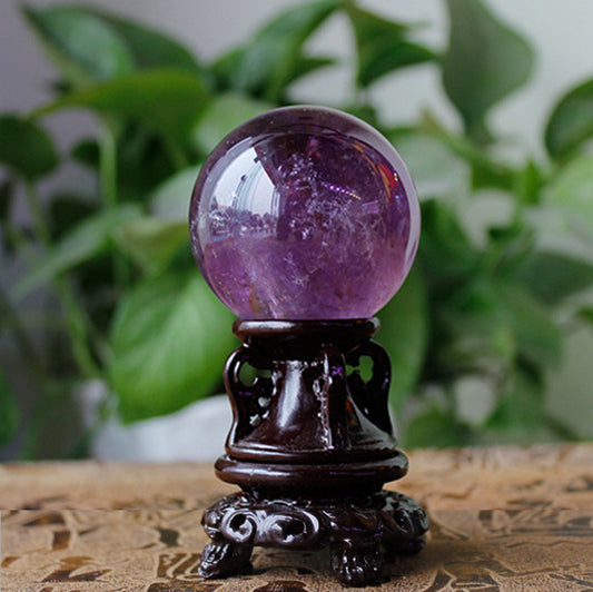 Natural Amethyst Sphere Energy Ball With Stand