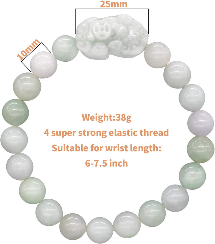 Fengshui Wealth Prosperity White Real Jade Bracelet