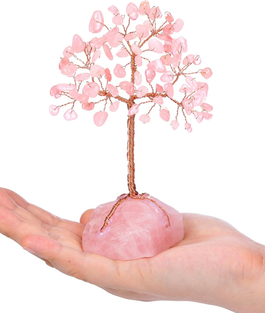 Natural Rose Quartz Crystals Tree