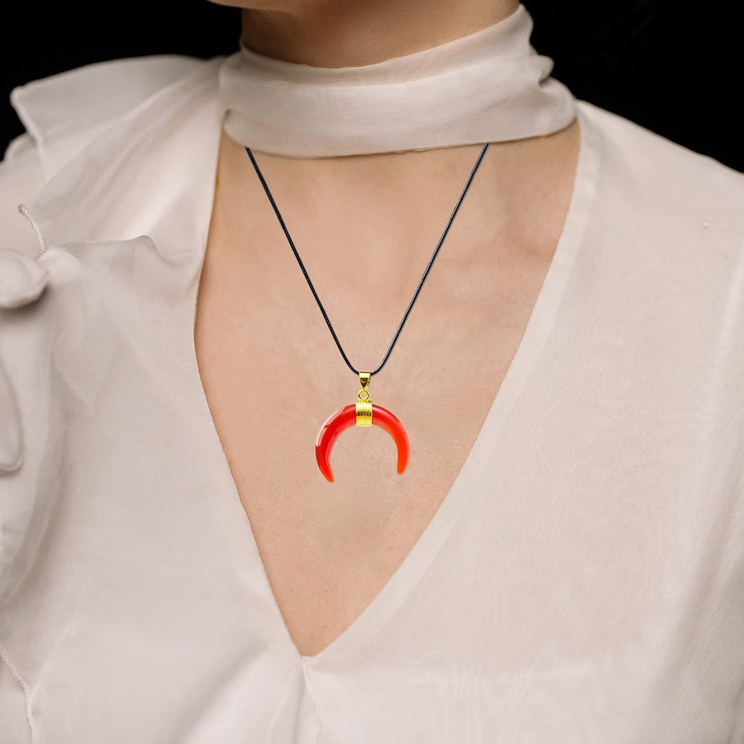 Moon Crescent Ox Horn Necklace