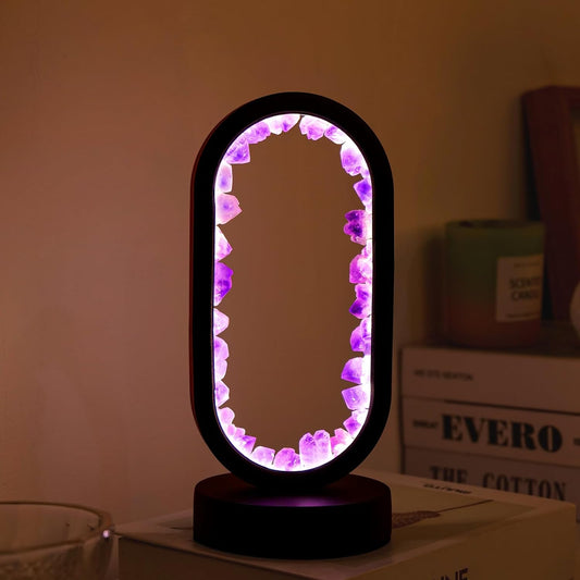 Healing Amethyst Tooth Ellipse Lamp