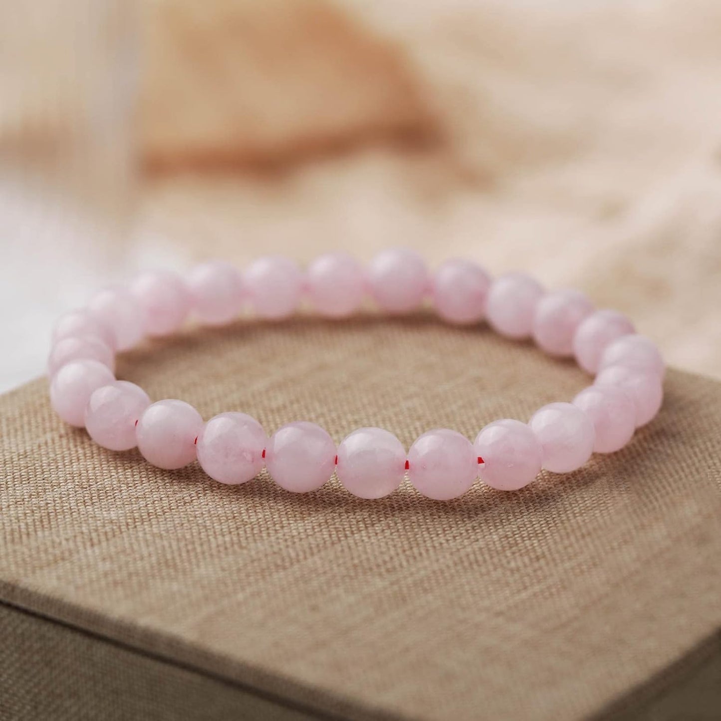 Handcrafted Natural Rose Quartz Bracelet