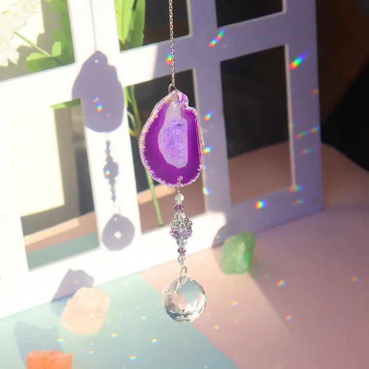 Handmade Hanging Pendant Sun Crystal Wind Chime