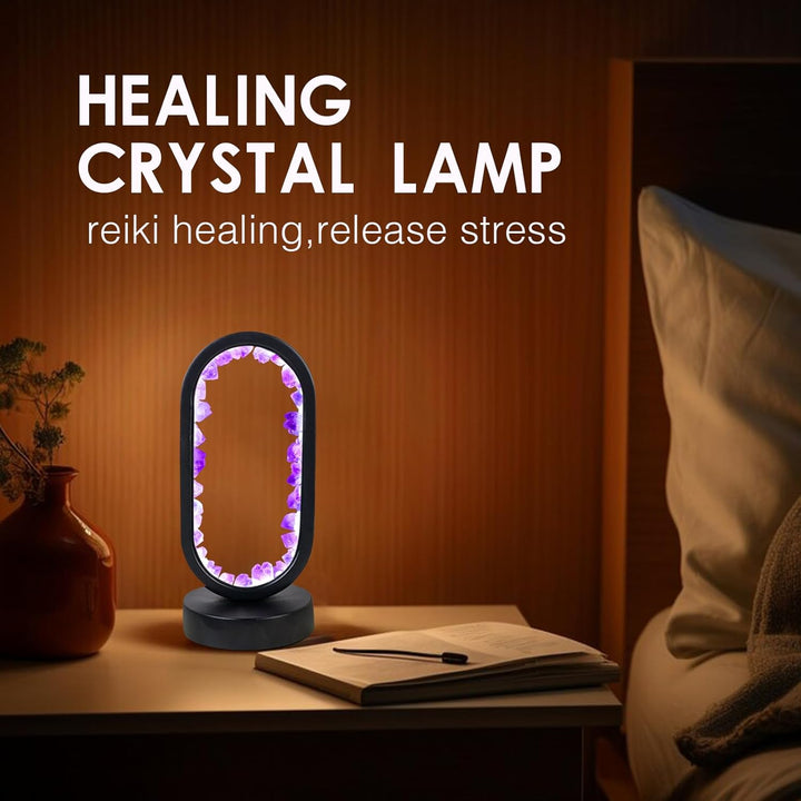 Healing Amethyst Tooth Ellipse Lamp