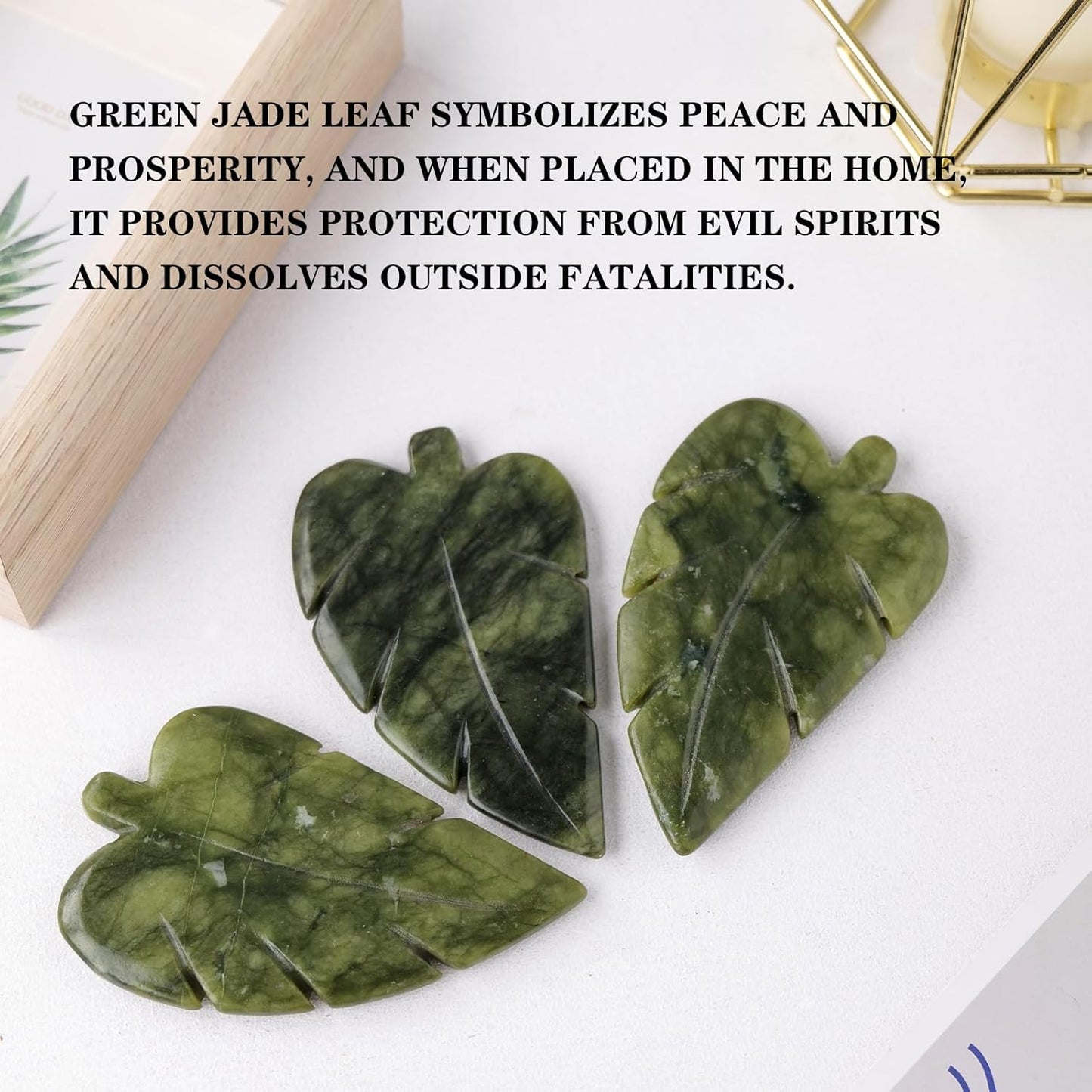 Natural Green Jade Stone Hand-Carved