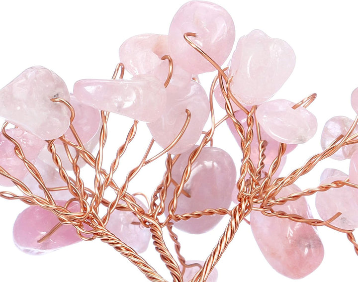 Natural Rose Quartz Crystal Tree