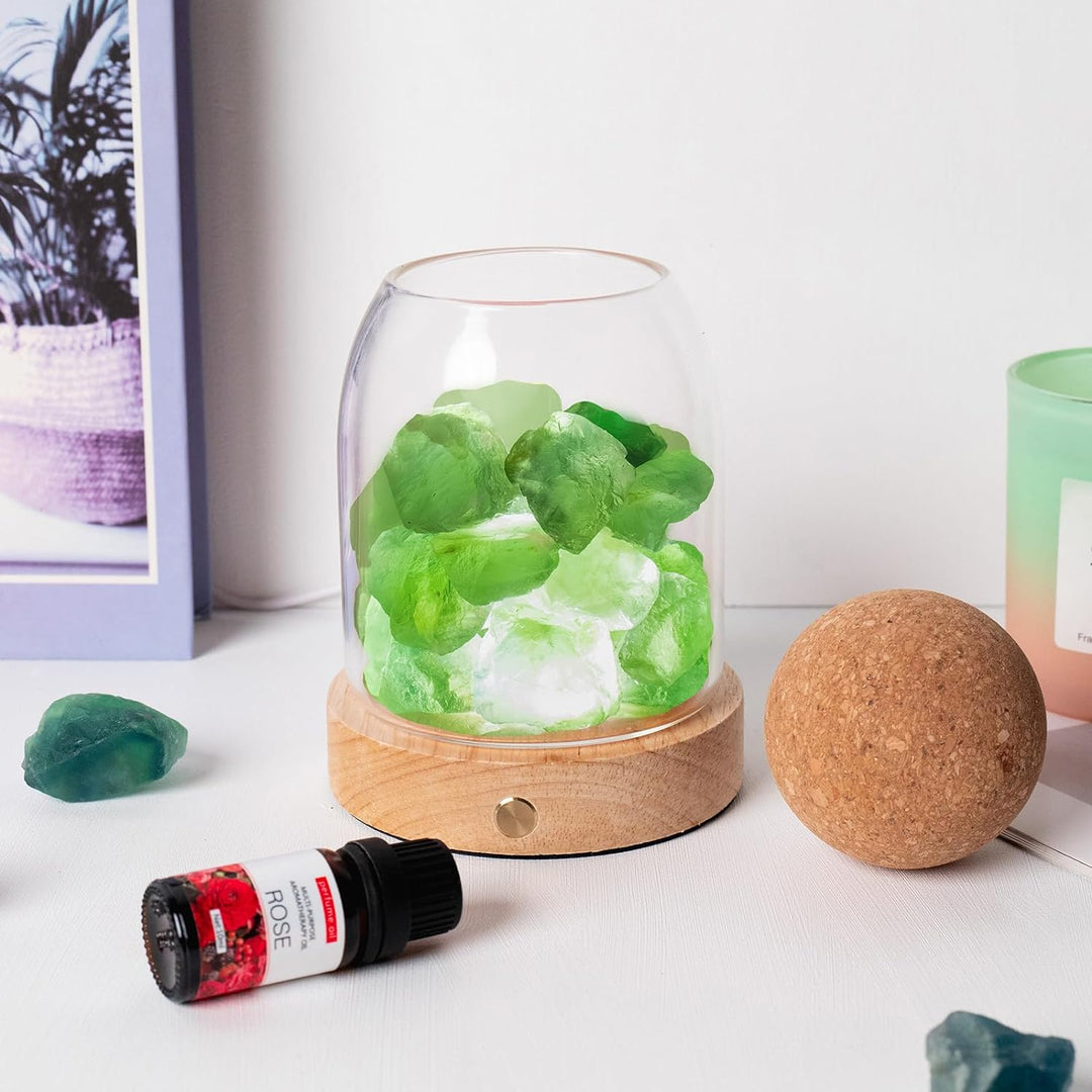 Green Fluorite Night Lamp Aroma Stone Diffuser