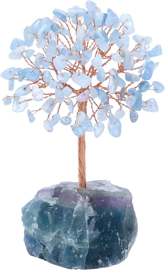 Natural Aquamarine Crystal Tree