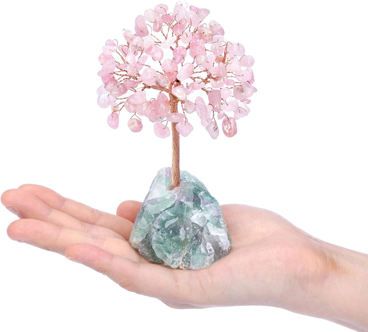 Natural Rose Quartz Crystal Tree