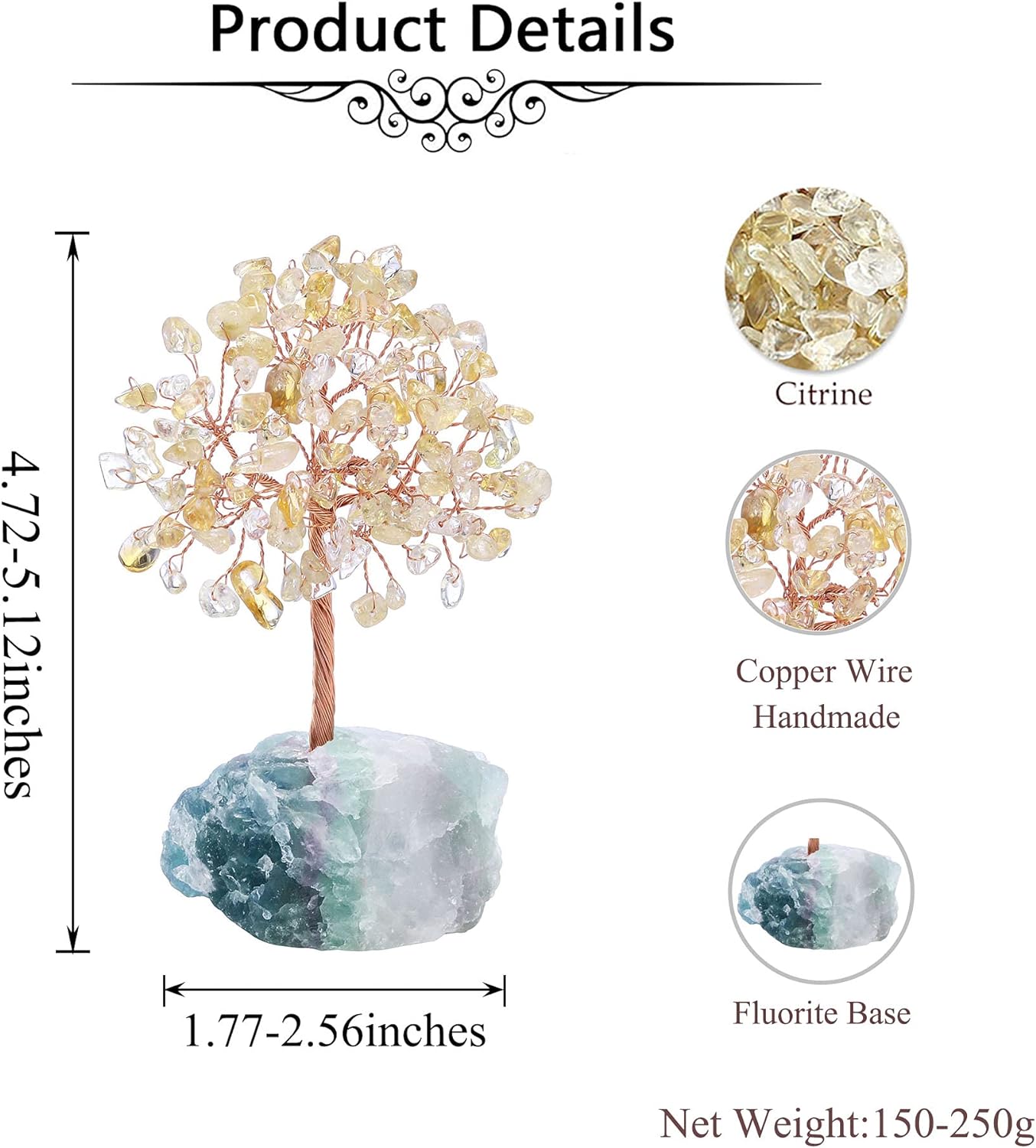 Natural Citrine Bonsai Money Tree