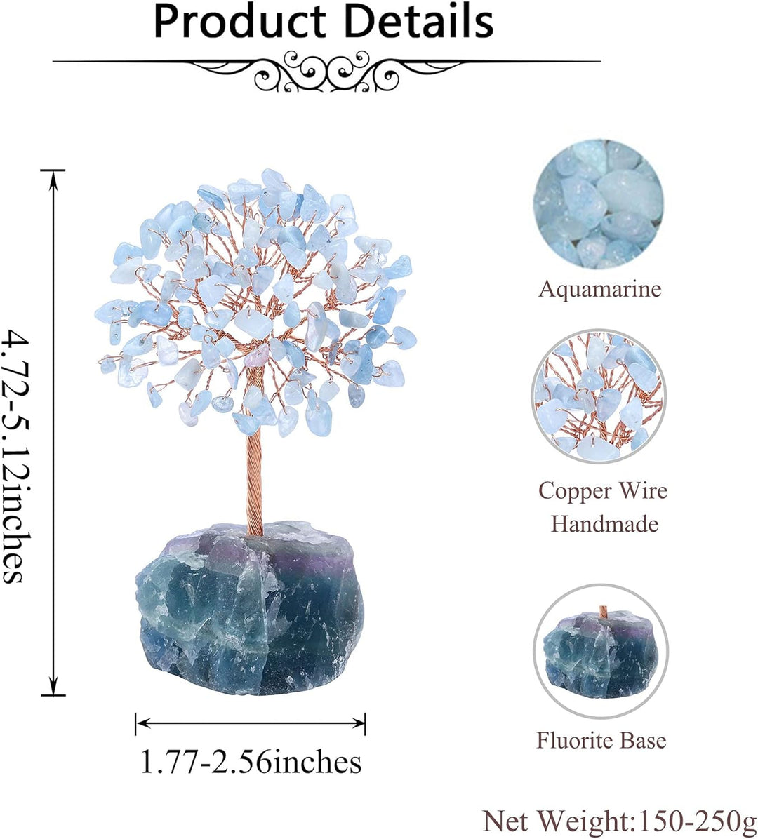 Natural Aquamarine Crystal Tree