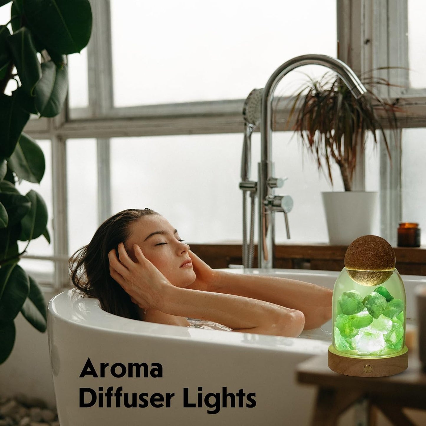 Green Fluorite Night Lamp Aroma Stone Diffuser