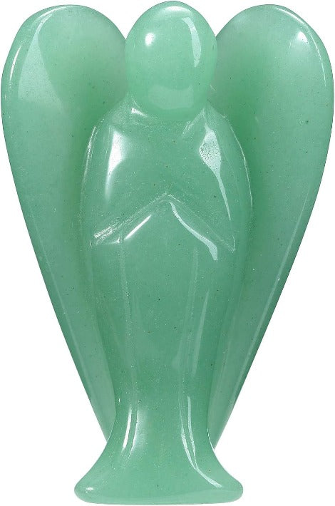 3 Inch Green Aventurine Crystal Angel Figurine