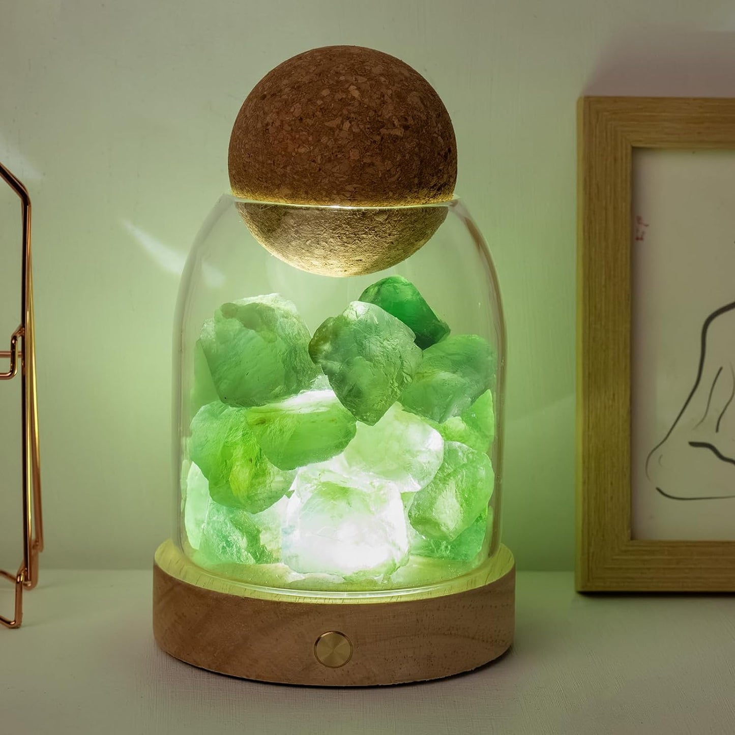 Green Fluorite Night Lamp Aroma Stone Diffuser