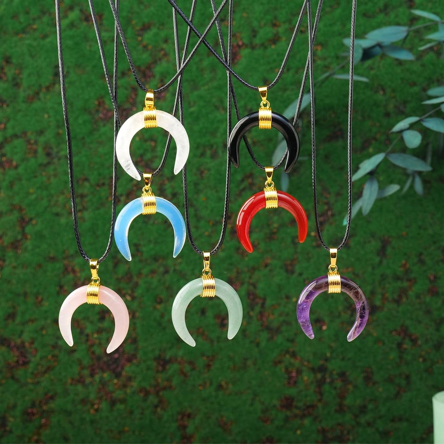 Moon Crescent Ox Horn Necklace