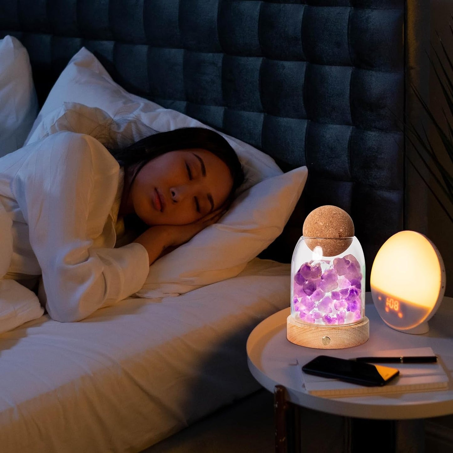 Amethyst Bud Night Lamp Aroma Stone Diffuser