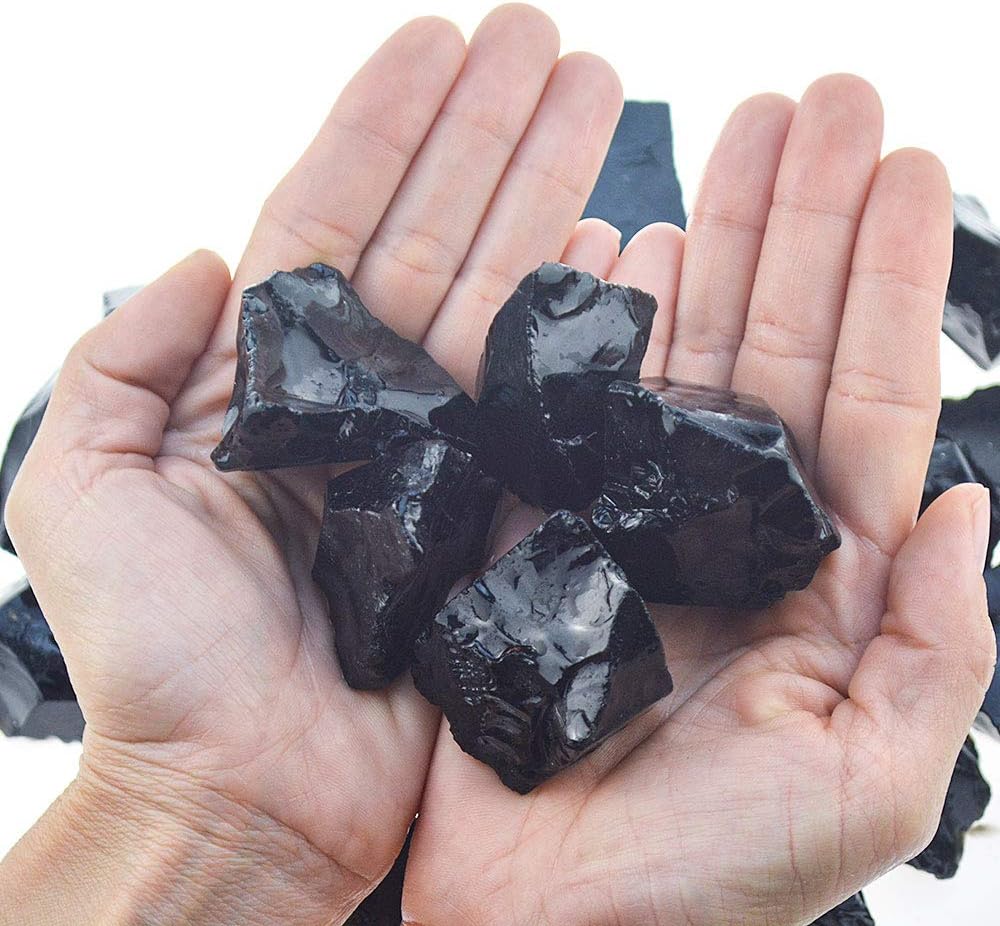 Raw Black Obsidian Stones