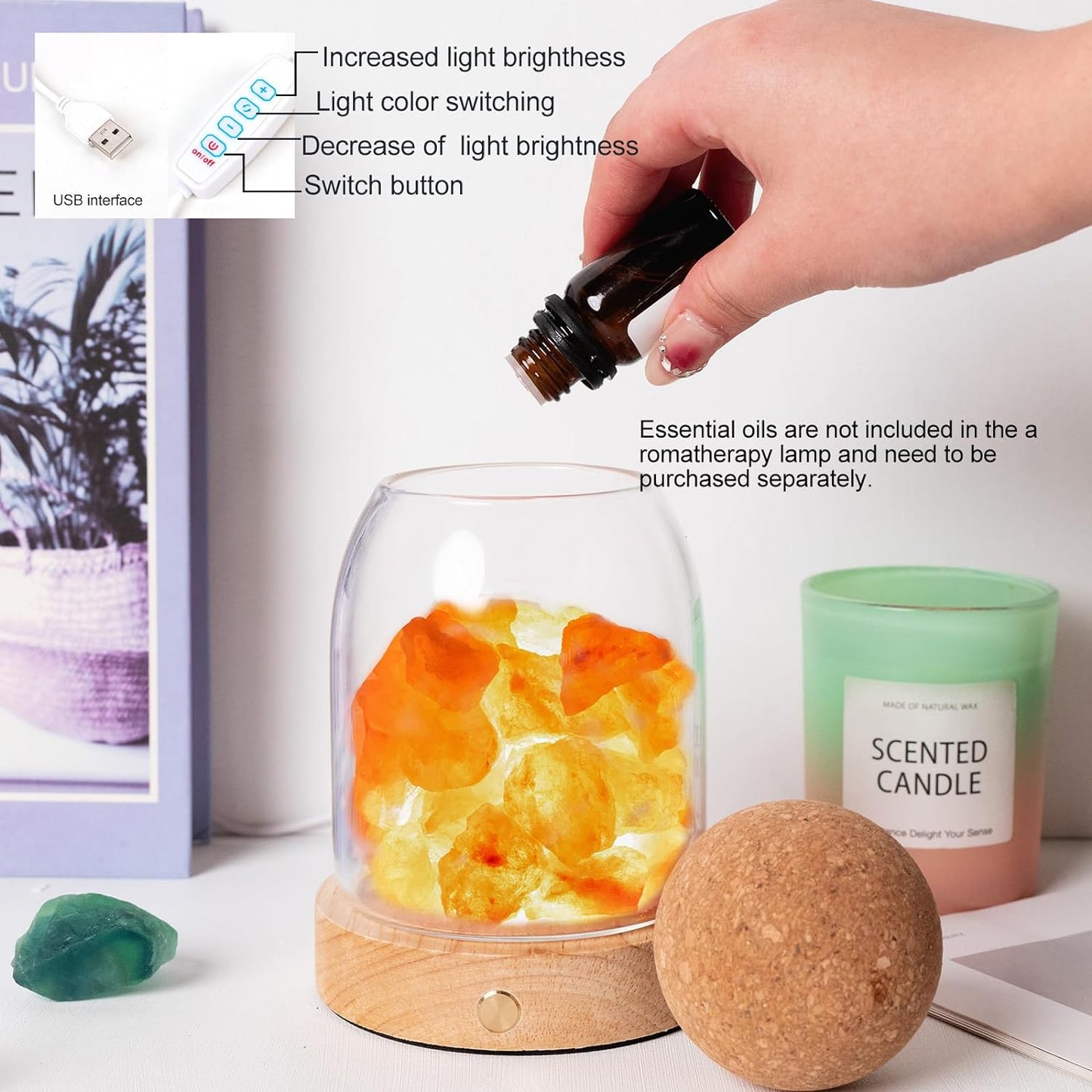 Himalayan Salt Night Lamp Aroma Stone Diffuser