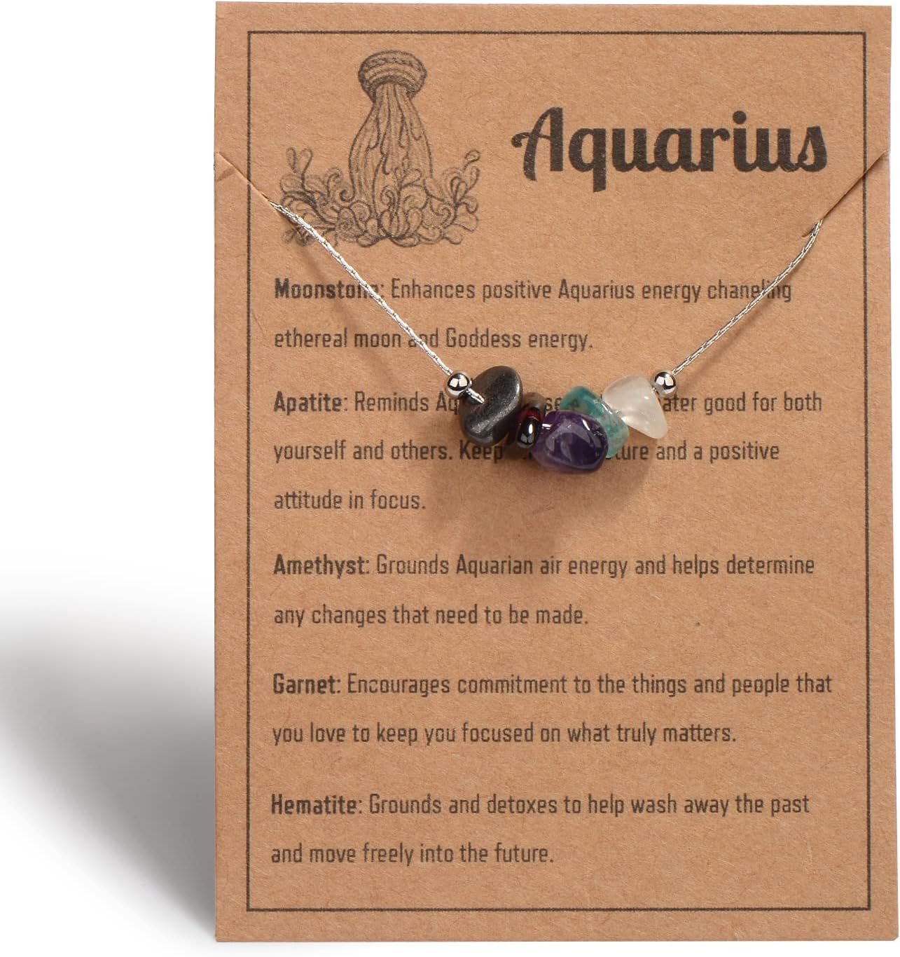 Natural Stone Zodiac Sign Choker Necklace