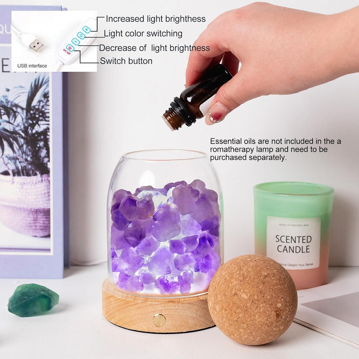 Amethyst Bud Night Lamp Aroma Stone Diffuser