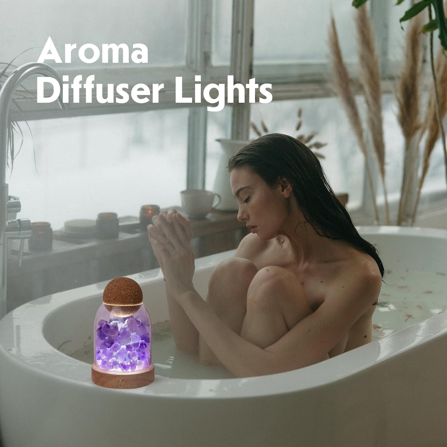 Amethyst Bud Night Lamp Aroma Stone Diffuser