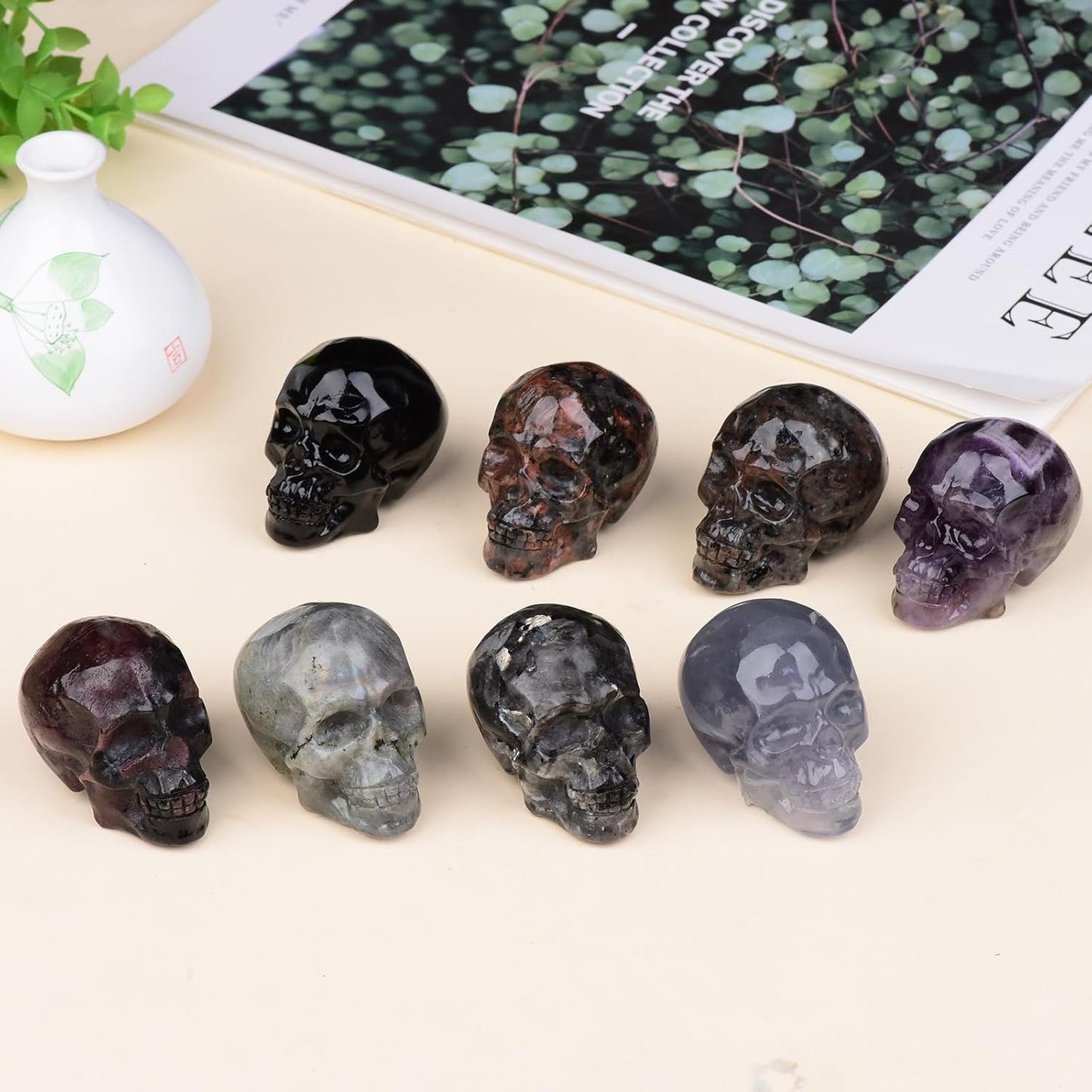 2 Inch Crystal Skulls Decor