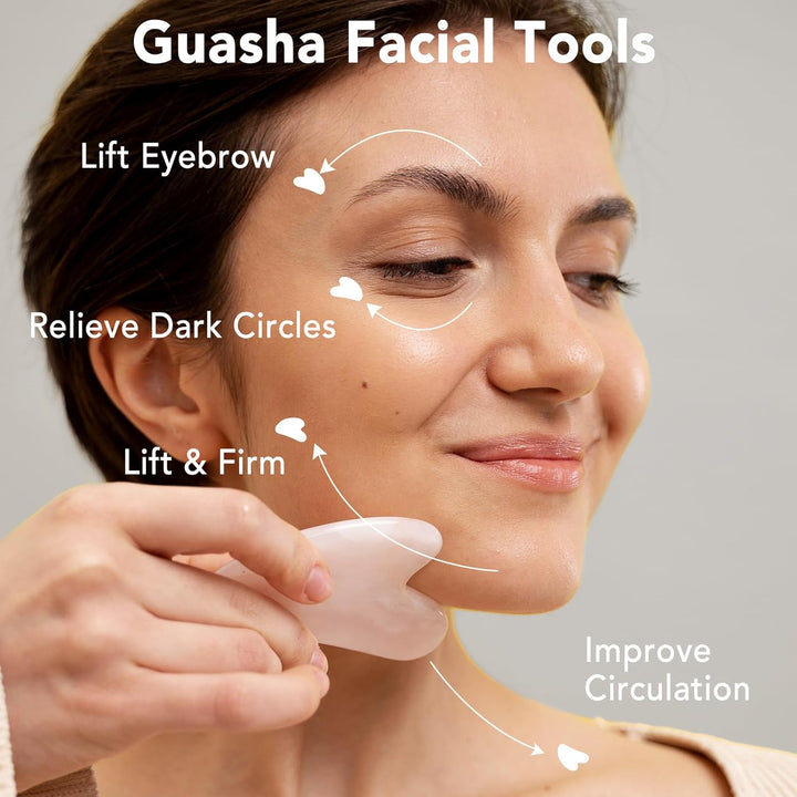 Gua Sha Facial Tools & Jade Roller Set