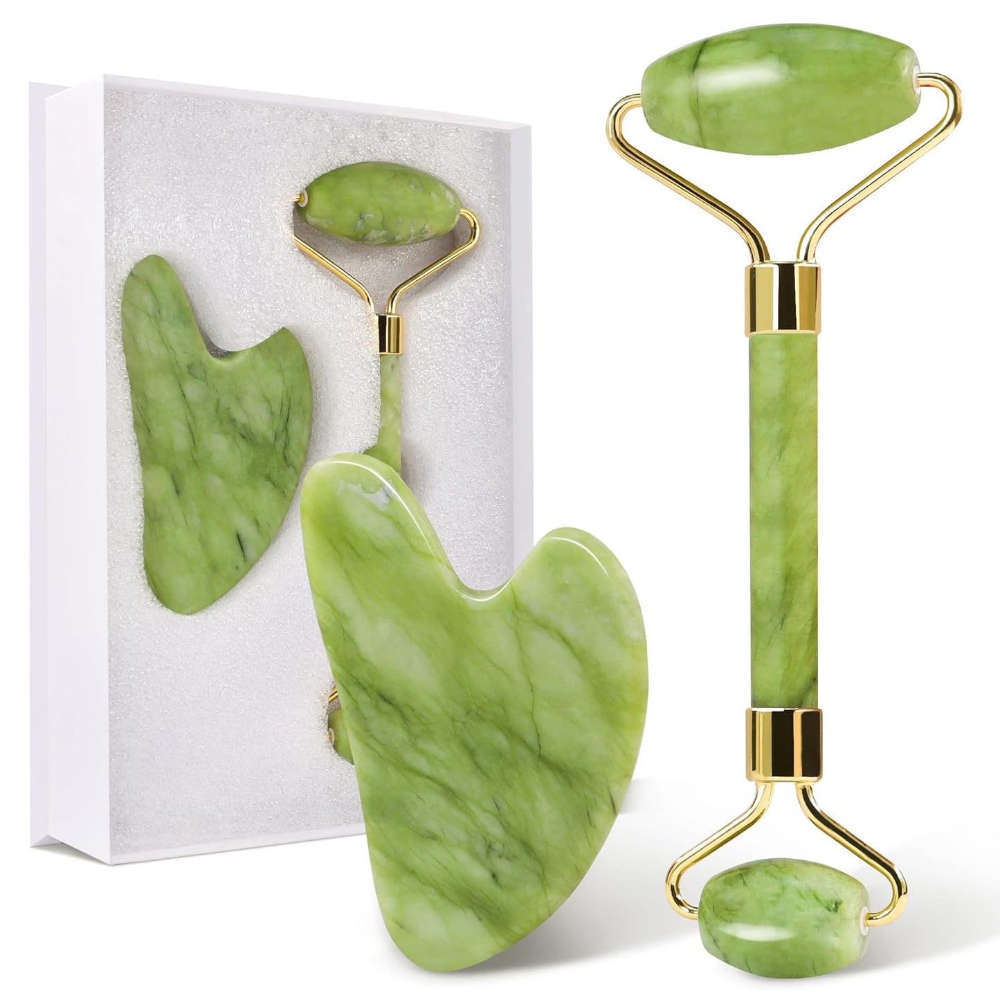 Gua Sha Facial Tools & Jade Roller Set