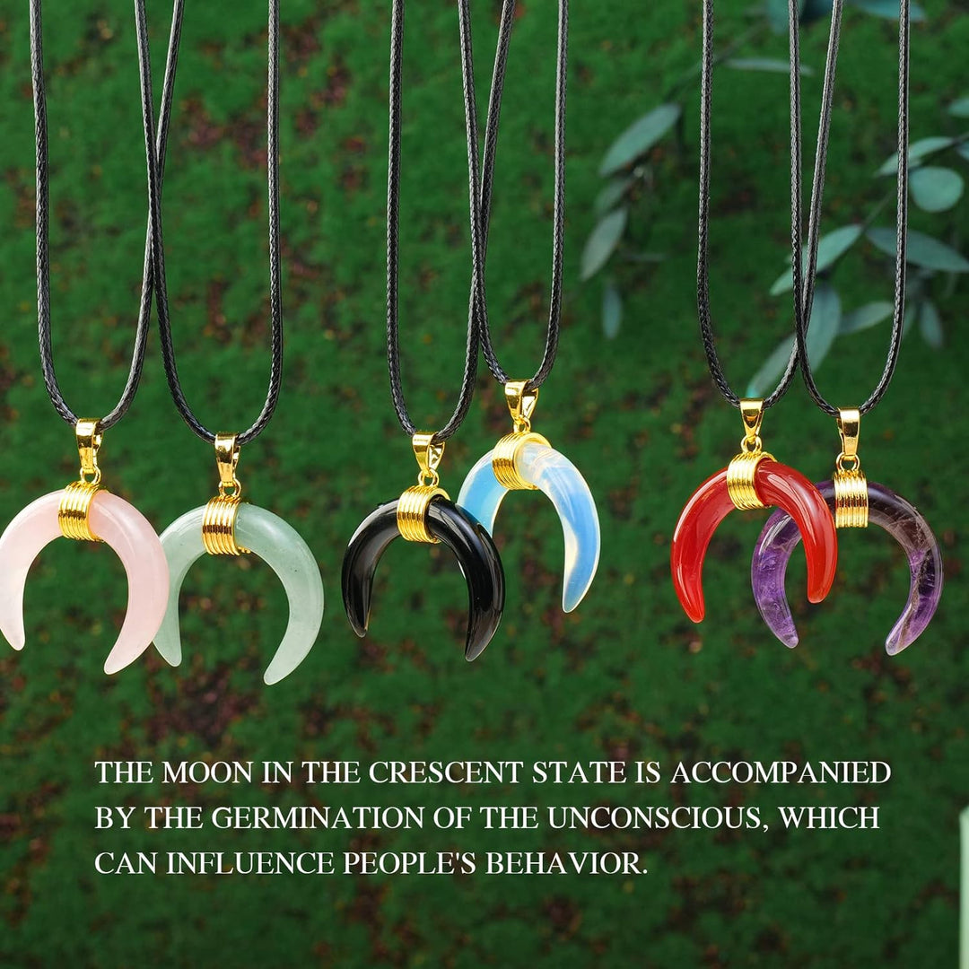 Moon Crescent Ox Horn Necklace