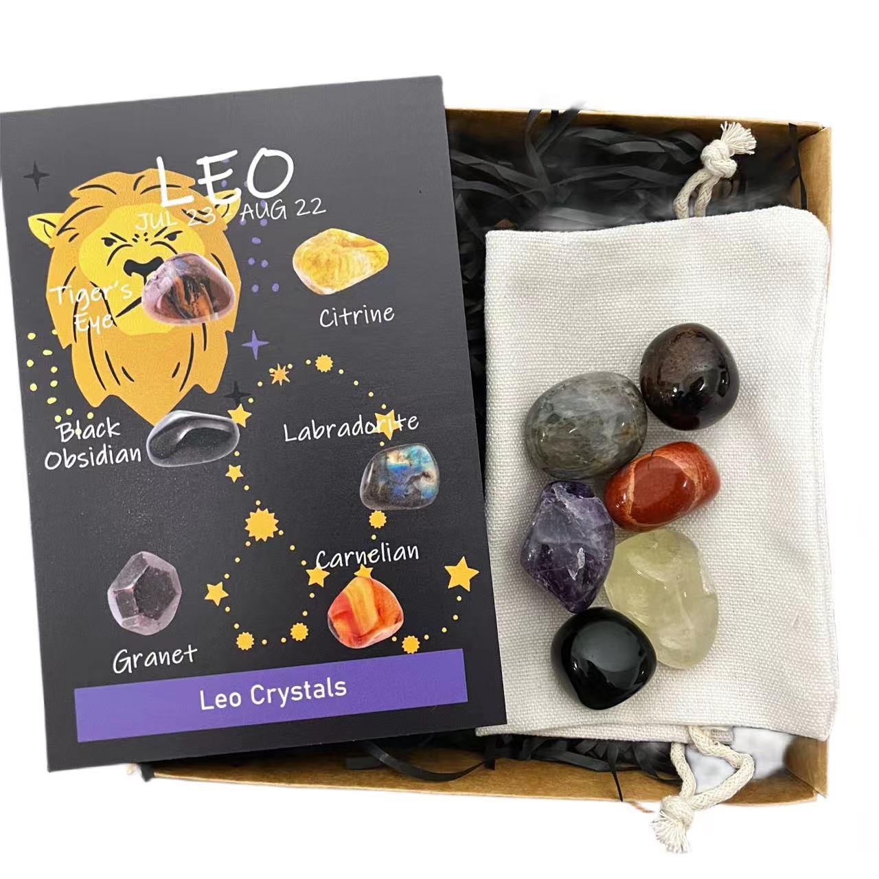 LEO Zodiac Crystal Healing Set