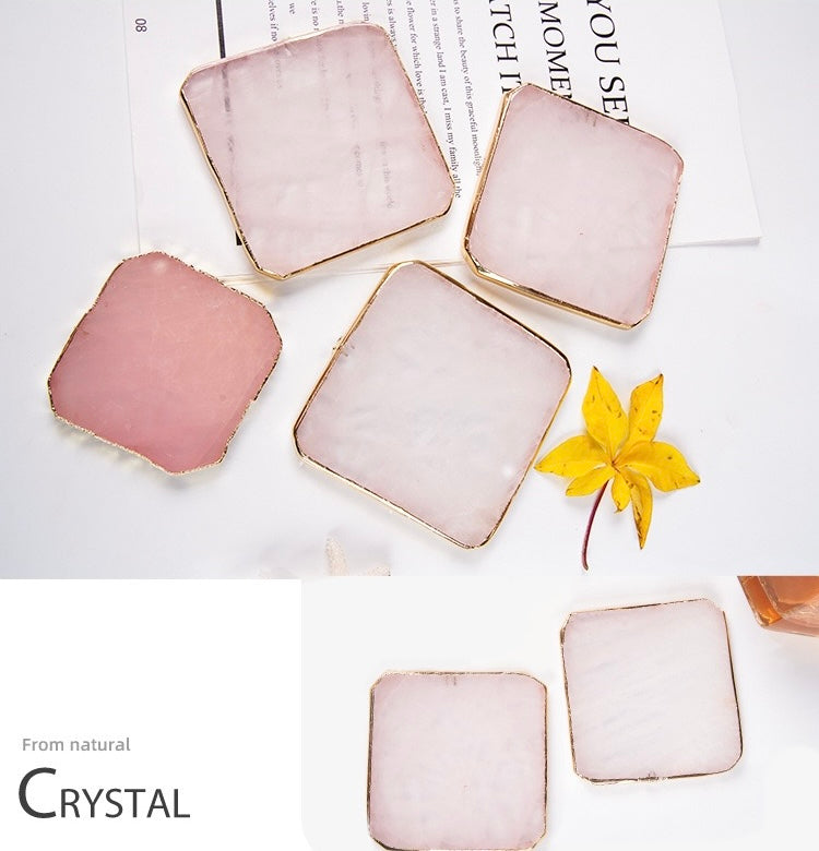 Rose Quartz Coaster Gemstone Decoration