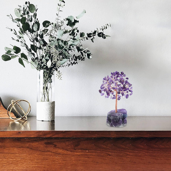 Amethyst Crystal Money Tree With Stone Set