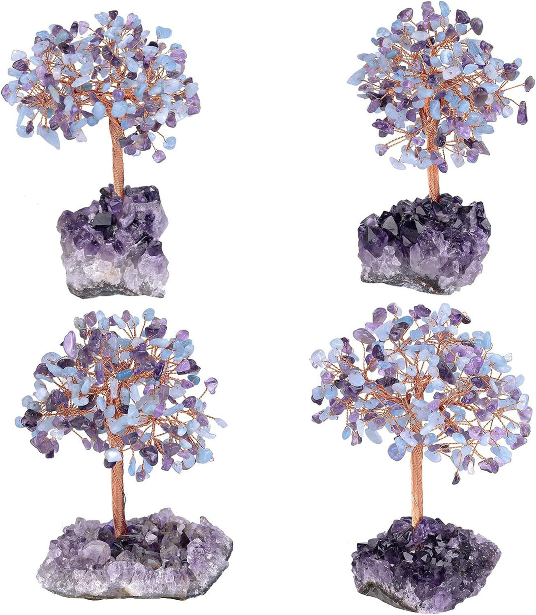 Natural Aquamarine & Amethyst Crystal Tree