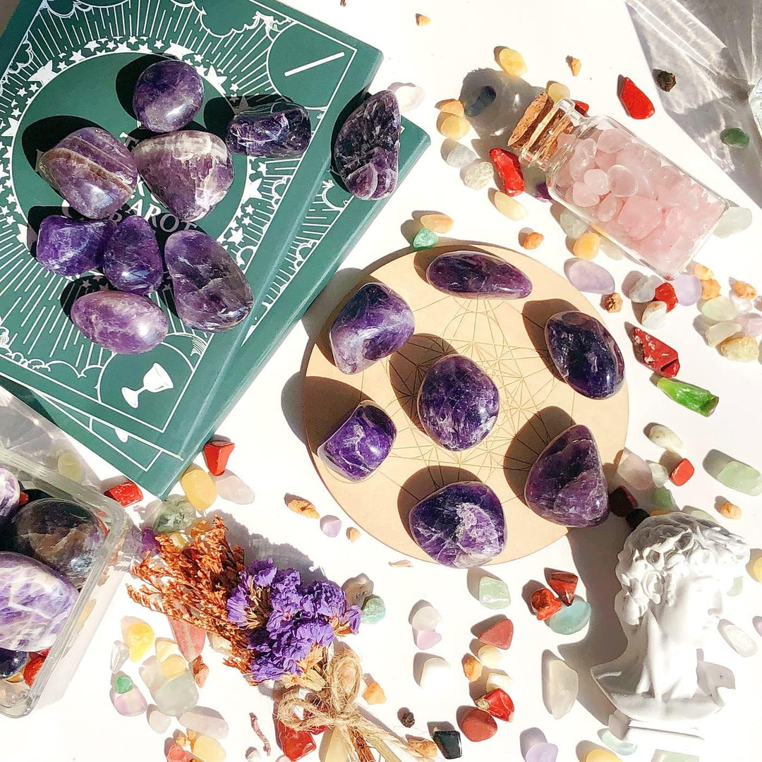 Natural Amethyst Tumbled Polished Healing Stones