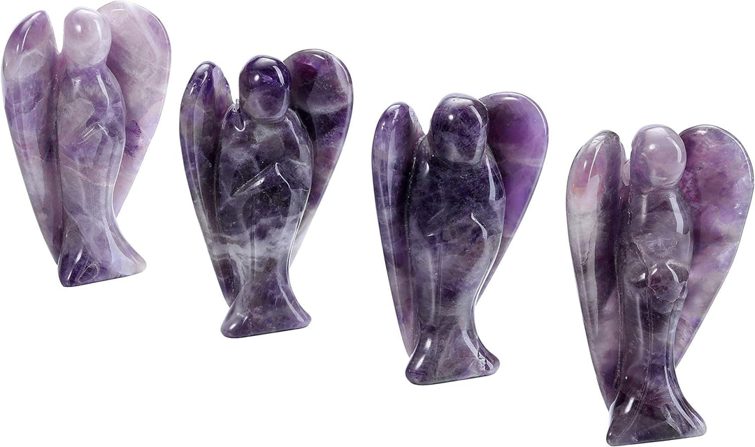 3 Inch Amethyst Crystal Angel Figurine